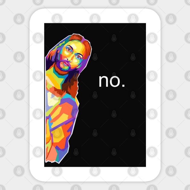 Jesus No Meme Pop Art Sticker by Zet Art